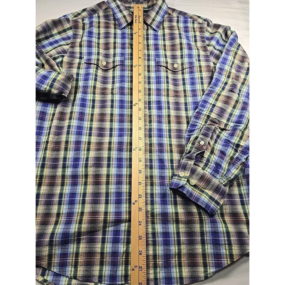 Banana Republic Plaid‎ Button Down Shirt M Old Money Casual Men's